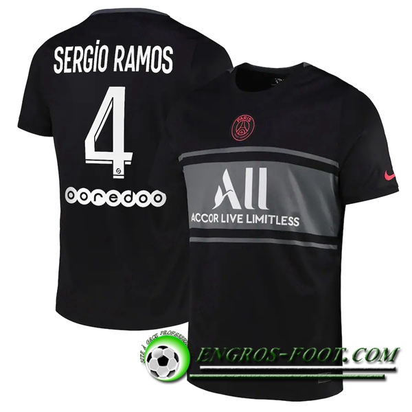 Maillot de Foot Jordan PSG (Sergio Ramos 4) Third 2021/2022