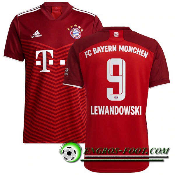 Maillot de Foot Bayern Munich (Lewandowski 9) Domicile 2021/2022