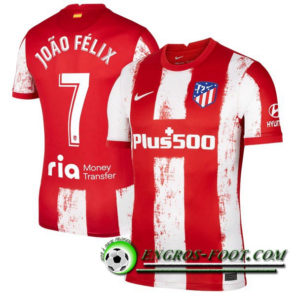 Maillot de Foot Atletico Madrid (Joao Felix 7) Domicile 2021/2022