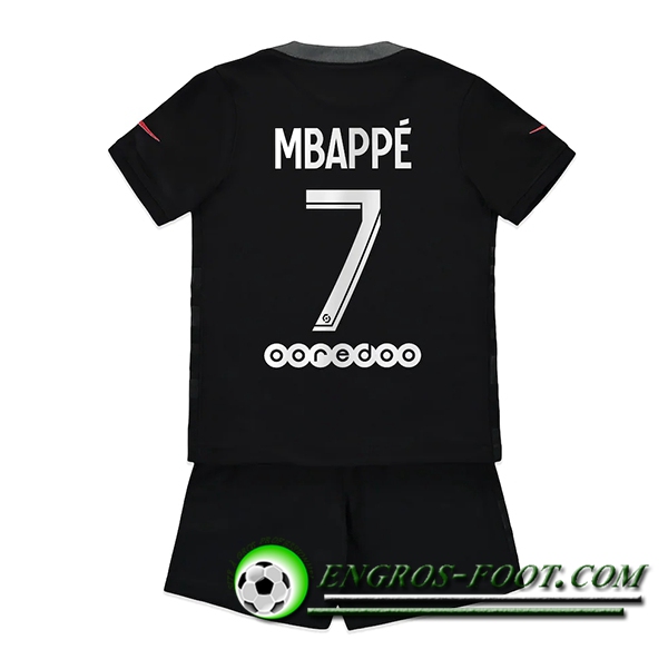 Maillot de Foot Jordan PSG (Mbappe 7) Enfant Third 2021/2022