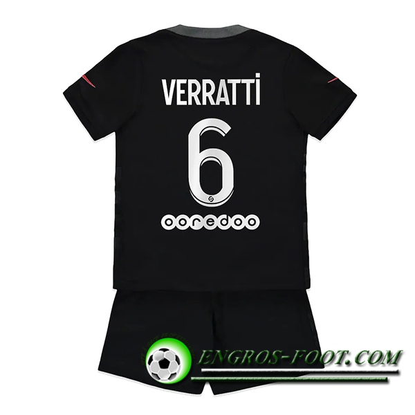 Maillot de Foot Jordan PSG (Verratti 6) Enfant Third 2021/2022