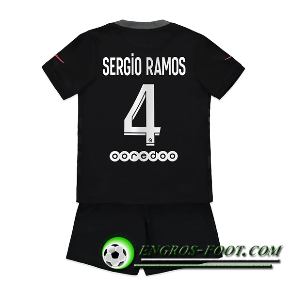 Maillot de Foot Jordan PSG (Sergio Ramos 4) Enfant Third 2021/2022