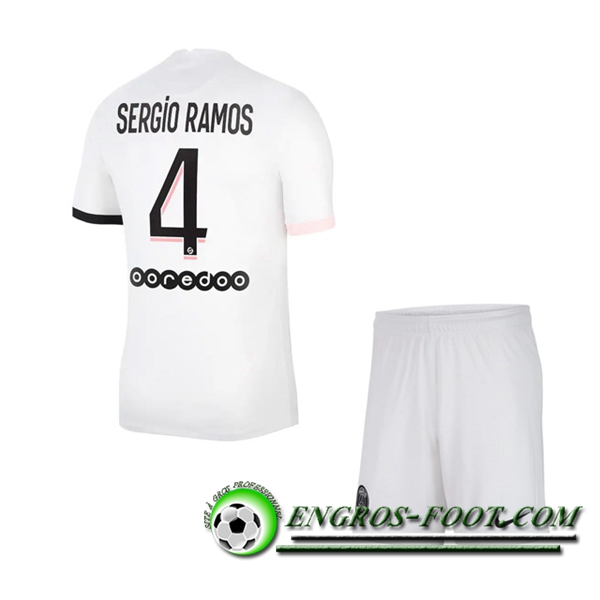 Maillot de Foot Jordan PSG (Sergio Ramos 4) Enfant Exterieur 2021/2022