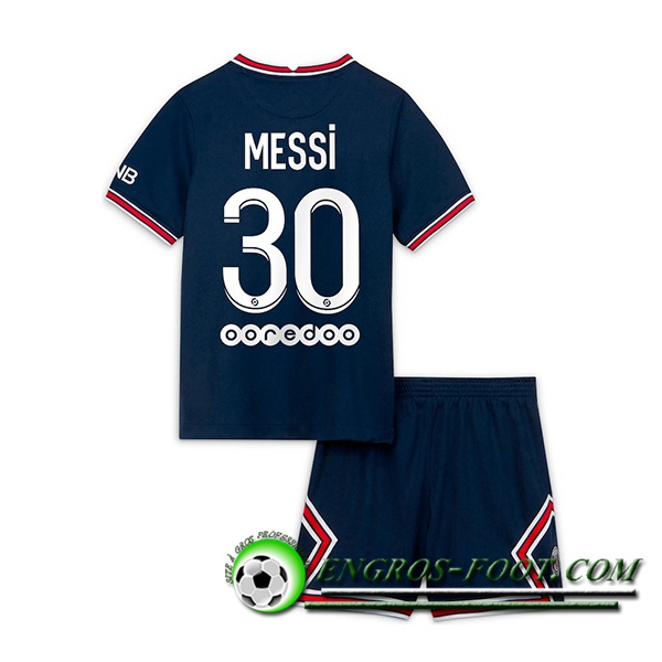 Maillot de Foot Jordan PSG (Messi 30) Enfant Domicile 2021/2022