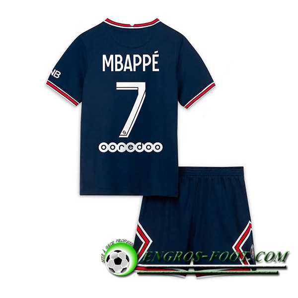 Maillot de Foot Jordan PSG (Mbappe 7) Enfant Domicile 2021/2022