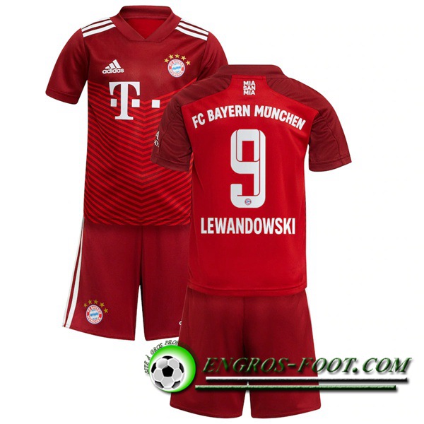 Maillot de Foot Bayern Munich (Lewandowski 9) Enfant Domicile 2021/2022