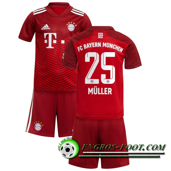 Maillot de Foot Bayern Munich (Muller 25) Enfant Domicile 2021/2022