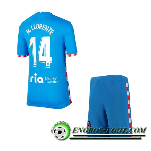 Maillot de Foot Atletico Madrid (M. Llorente 14) Enfant Third 2021/2022