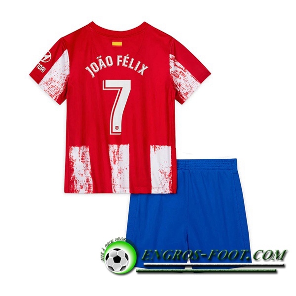 Maillot de Foot Atletico Madrid (Joao Felix 7) Enfant Domicile 2021/2022