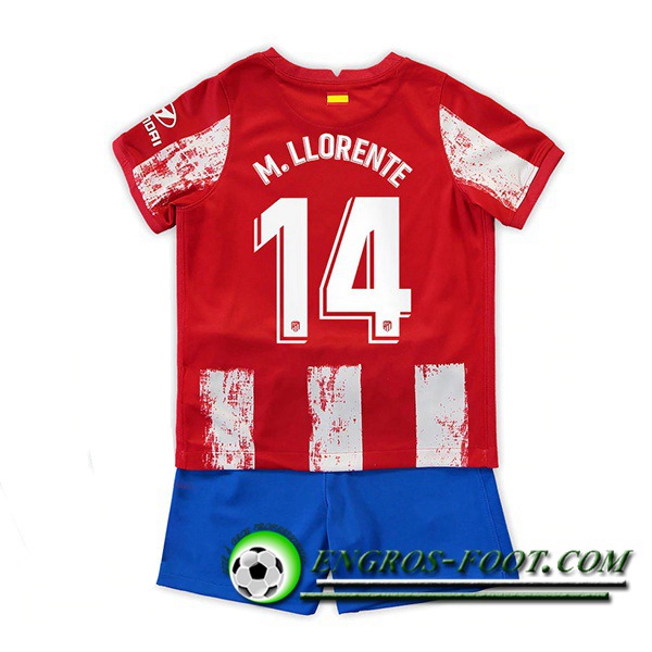 Maillot de Foot Atletico Madrid (M. Llorente 14) Enfant Domicile 2021/2022