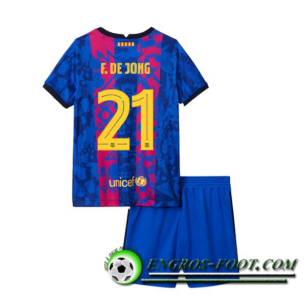 Maillot de Foot FC Barcelone (F.DE JONG 21) Enfant Third 2021/2022