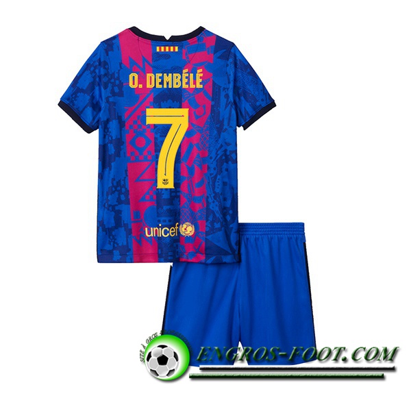 Maillot de Foot FC Barcelone (Ousmane Dembele 7) Enfant Third 2021/2022