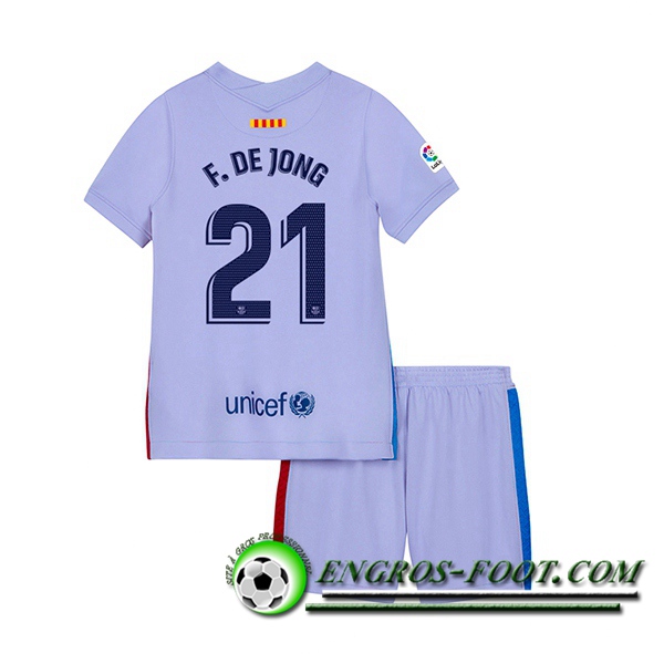 Maillot de Foot FC Barcelone (F.DE JONG 21) Enfant Exterieur 2021/2022