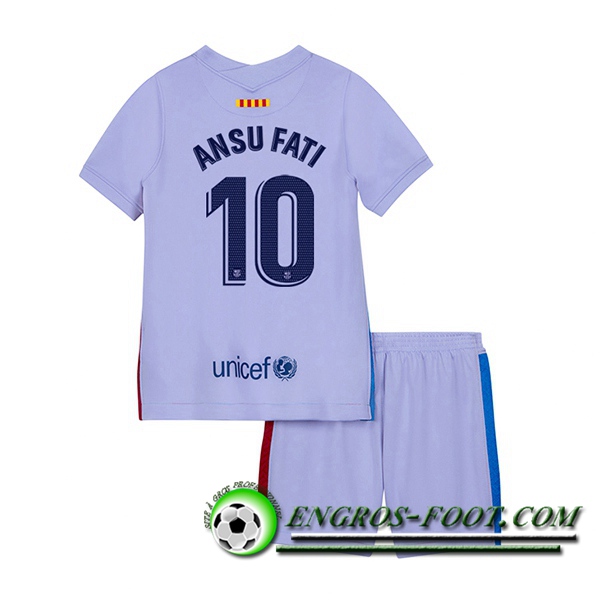 Maillot de Foot FC Barcelone (Ansu Fati 10) Enfant Exterieur 2021/2022