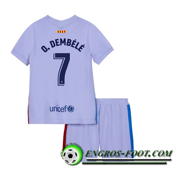 Maillot de Foot FC Barcelone (Ousmane Dembele 7) Enfant Exterieur 2021/2022