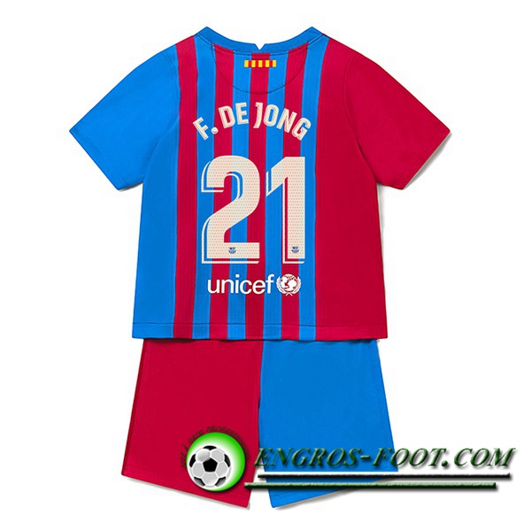 Maillot de Foot FC Barcelone (F.DE JONG 21) Enfant Domicile 2021/2022