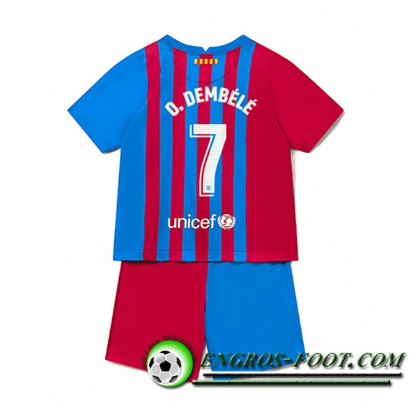 Maillot de Foot FC Barcelone (Ousmane Dembele 7) Enfant Domicile 2021/2022