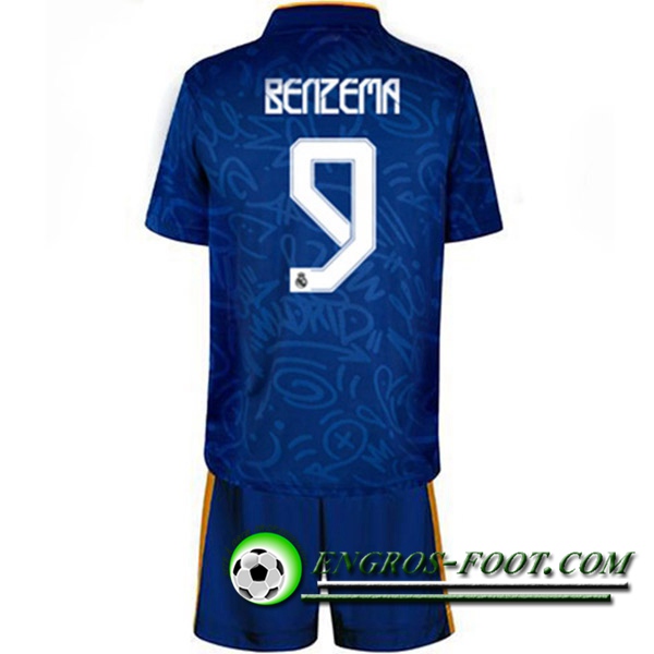 Maillot de Foot Real Madrid (Benzema 9) Enfant Exterieur 2021/2022