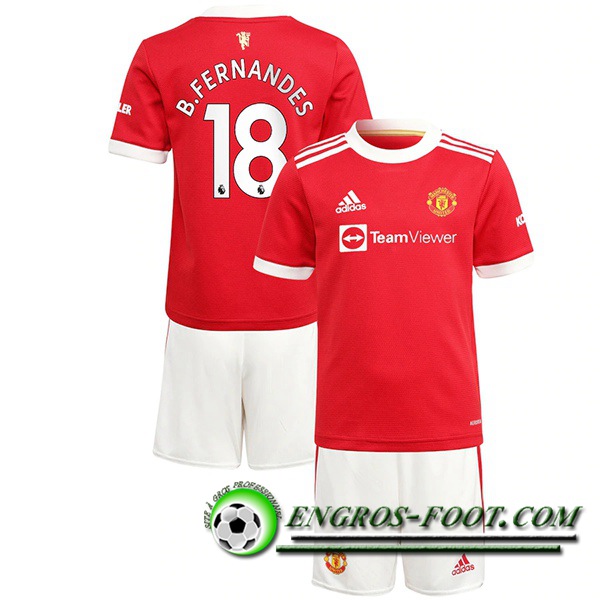 Maillot de Foot Manchester United (B.Fernandes 18) Enfant Domicile 2021/2022