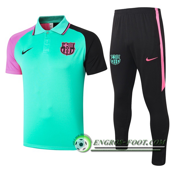 Ensemble Polo FC Barcelone + Pantalon Vert 2020/2021