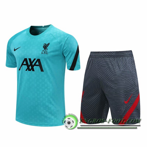 Ensemble Training T-Shirts FC Liverpool + Shorts Bleu 2020/2021