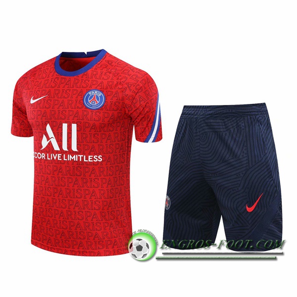 Ensemble Training T-Shirts PSG + Shorts Rouge 2020/2021