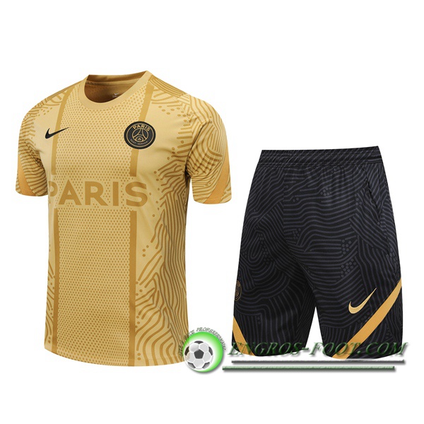 Ensemble Training T-Shirts PSG + Shorts Jaune 2020/2021