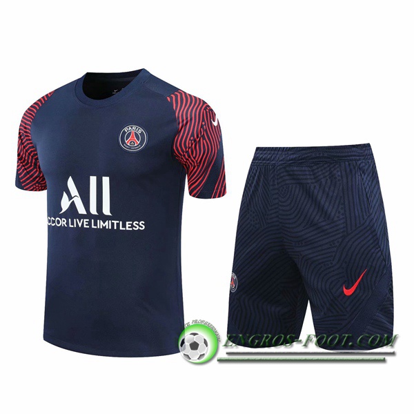 Ensemble Training T-Shirts PSG + Shorts Bleu Royal 2020/2021