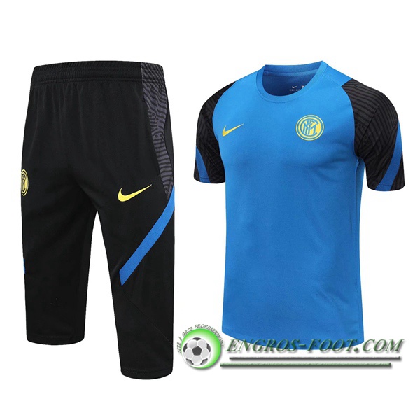 Ensemble Training T-Shirts Inter Milan + Pantalon 3/4 Bleu 2020/2021