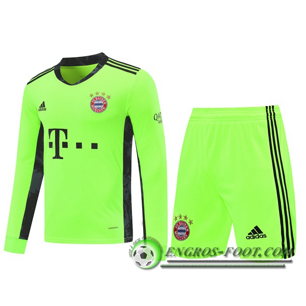 Engros-foot: Jeu Ensemble Maillot Bayern Munich Gardien de But Vert 2020/2021 Thailande