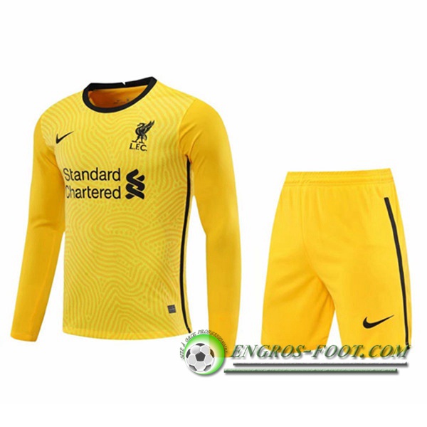 Engros-foot: Jeu Ensemble Maillot FC Liverpool Gardien de But Jaune 2020/2021 Thailande