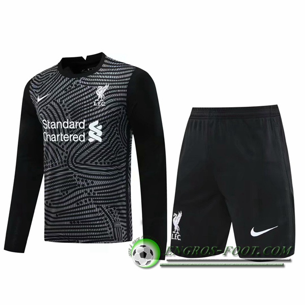 Engros-foot: Jeu Ensemble Maillot FC Liverpool Gardien de But Noir 2020/2021 Thailande