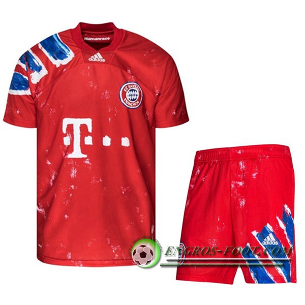 Engros-foot: Jeu Ensemble Maillot Bayern Munich Race Humaine x Pharrell + Short 2021 Thailande