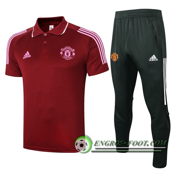 Ensemble Polo Manchester United + Pantalon Rouge 2020/2021