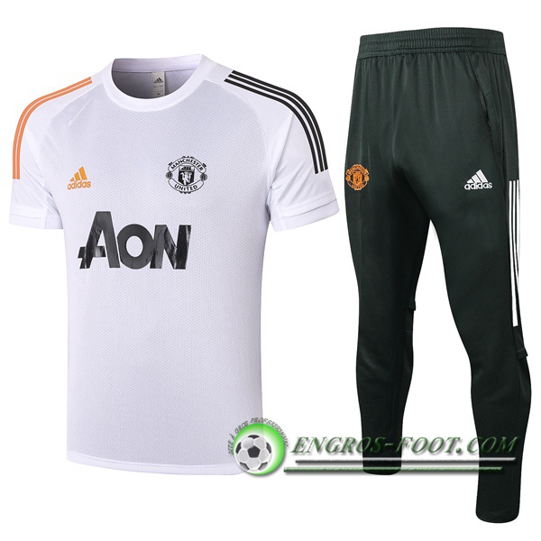 Training T-Shirts Manchester United + Pantalon Blanc 2020/2021