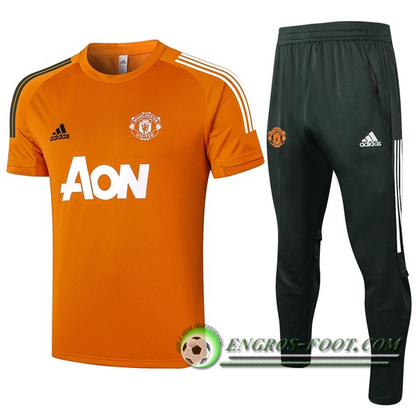 Training T-Shirts Manchester United + Pantalon Jaune 2020/2021