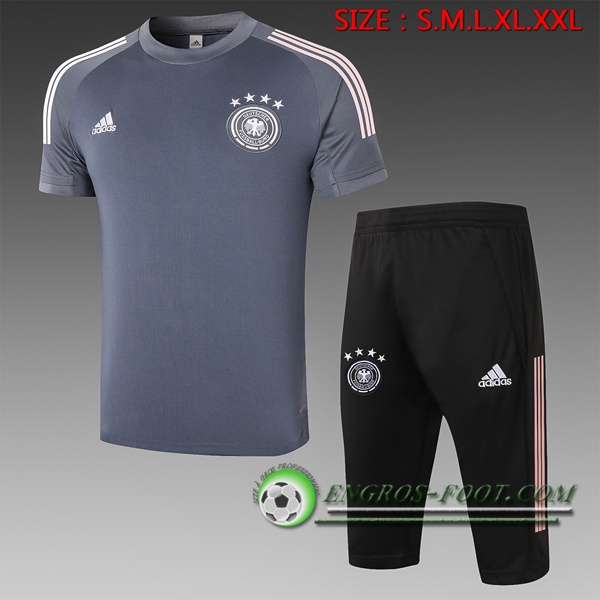 Training T-Shirts Allemagne + Pantalon 3/4 Gris 2020/2021