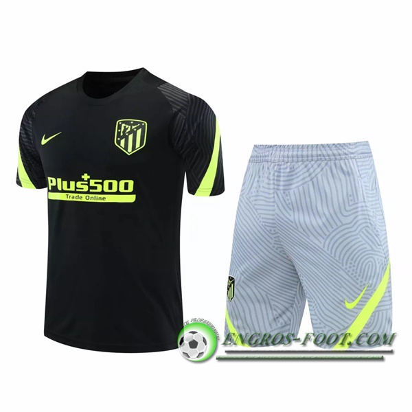 Training T-Shirts Atletico Madrid + Shorts Noir 2020/2021