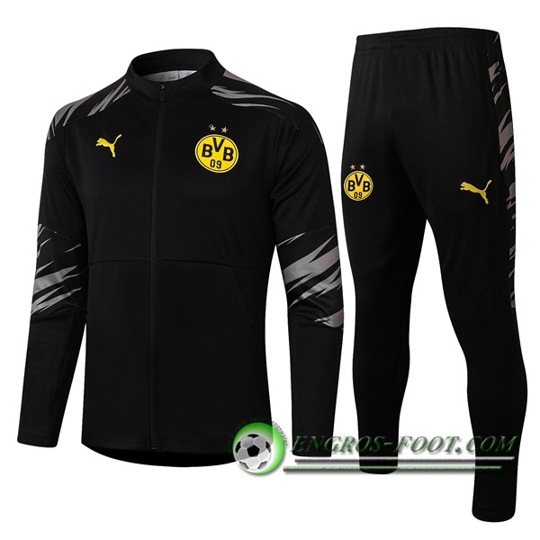 Ensemble Survetement de Foot - Veste Dortmund BVB Noir 2020/2021