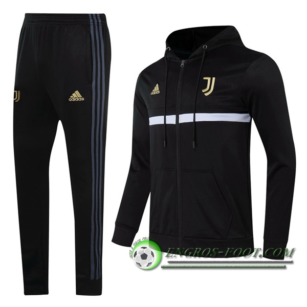 Veste A Capuche Survetement De Foot Juventus Noir 2020/2021