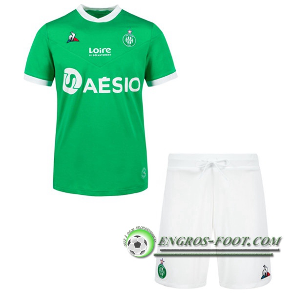 Engros-foot: Jeu Maillot Foot AS St Etienne Enfant Domicile Floqué 2020/2021 Thailande