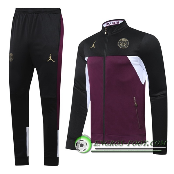 Ensemble Veste A Capuche Survetement PSG Jordan Noir/Violet 2020/2021