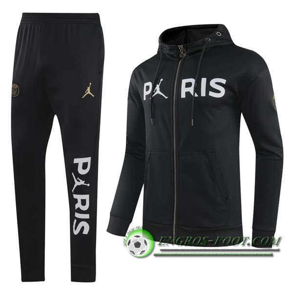 Ensemble Veste A Capuche Survetement PSG Jordan Noir 2020/2021