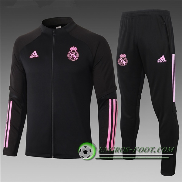 Engros-foot: Nouveau Survetement Foot - Veste Real Madrid Enfant Noir 2020/2021 Thailande