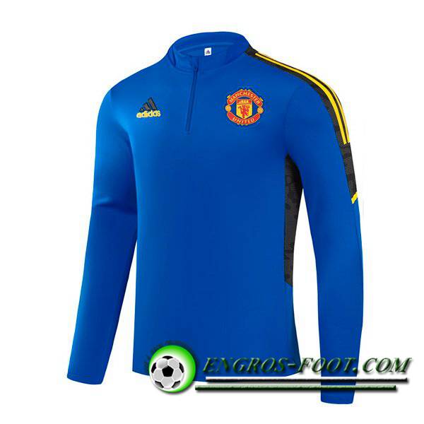 Sweatshirt Training Manchester United Bleu/Jaune 2021/2022