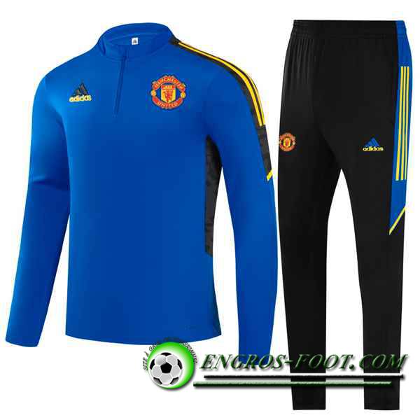 Ensemble Survetement de Foot Manchester United Bleu/Jaune 2021/2022