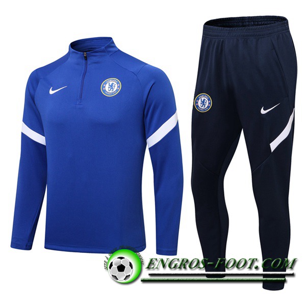 Ensemble Survetement de Foot FC Chelsea Bleu Marin/Gris 2021/2022