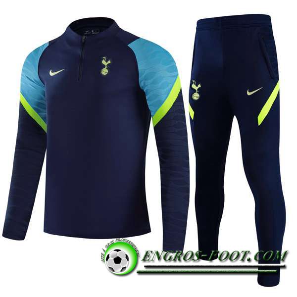 Ensemble Survetement de Foot Tottenham Hotspur Enfant Bleu Marin/Vert 2021/2022