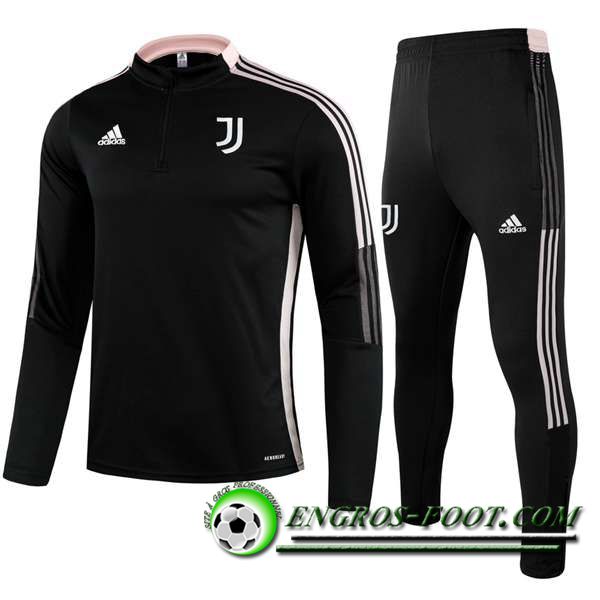 Ensemble Survetement de Foot Juventus Enfant Noir/Rose 2021/2022