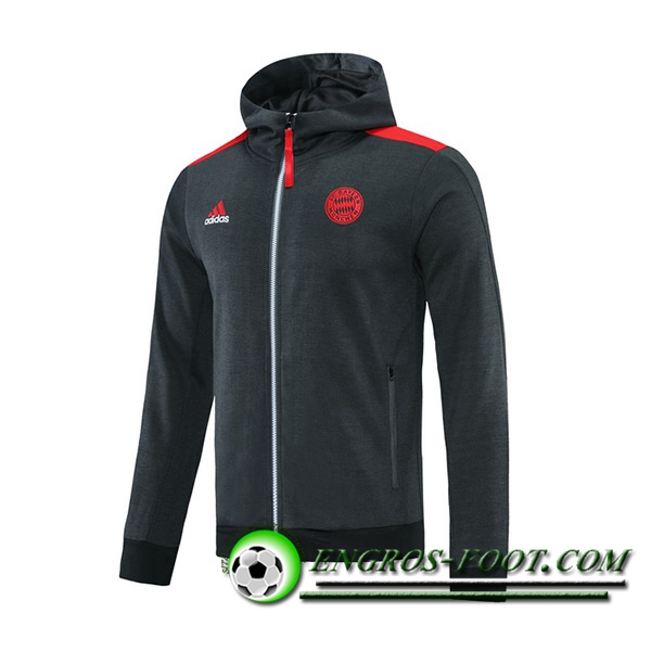 Veste A Capuche Bayern Munich Gris/Rouge 2021/2022